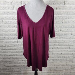 Torrid Super Soft Knits Womens Top 2 2X Plus Tee Tunic Purple Poly Blend BUR16E